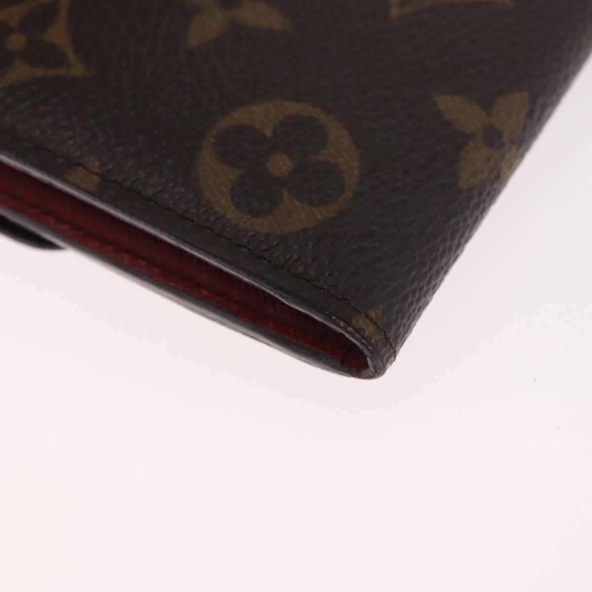 LOUIS VUITTON Monogram Portefeuille Emilie Long Wallet Red M60136 LV Auth 184234