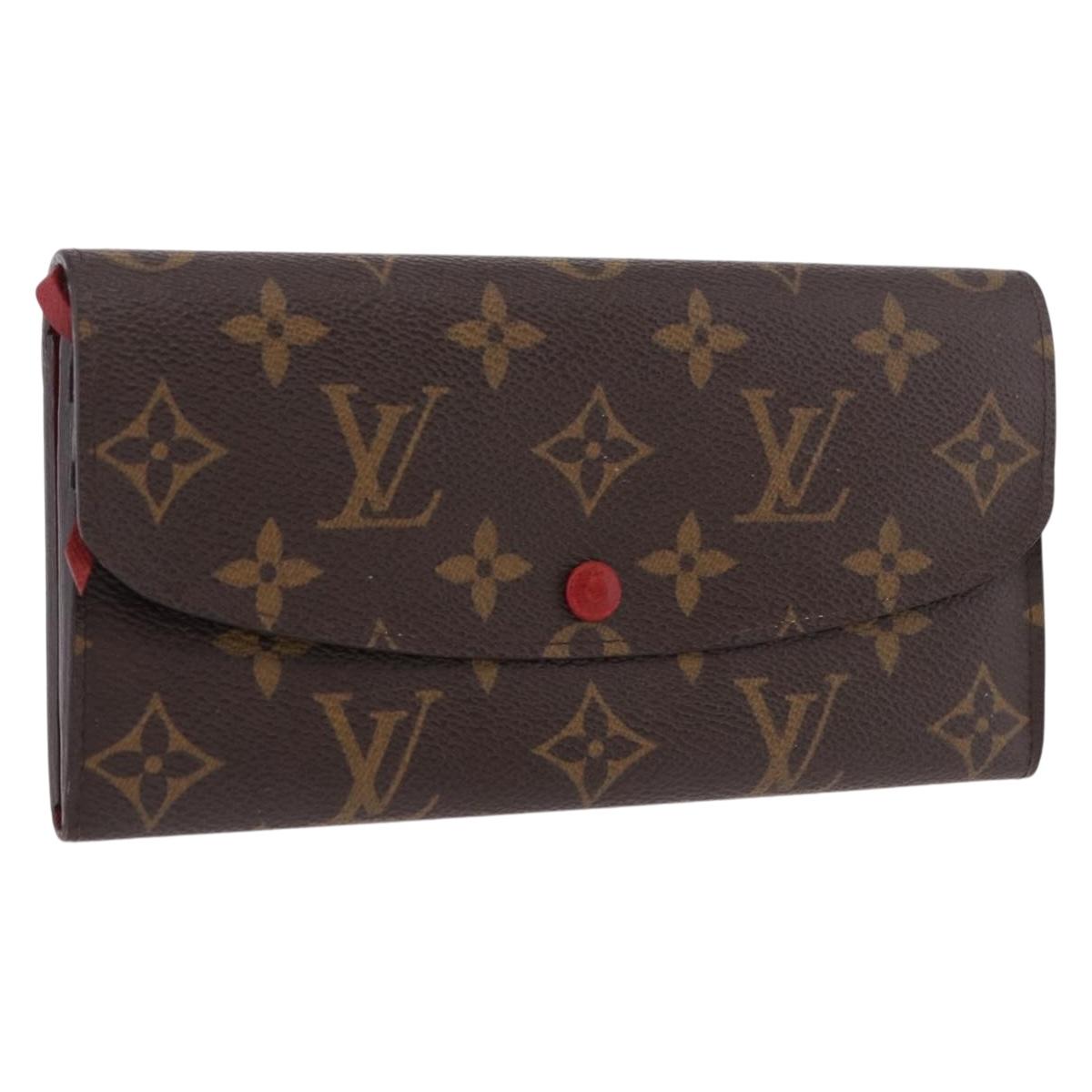 LOUIS VUITTON Monogram Portefeuille Emilie Long Wallet Red M60136 LV Auth 184234
