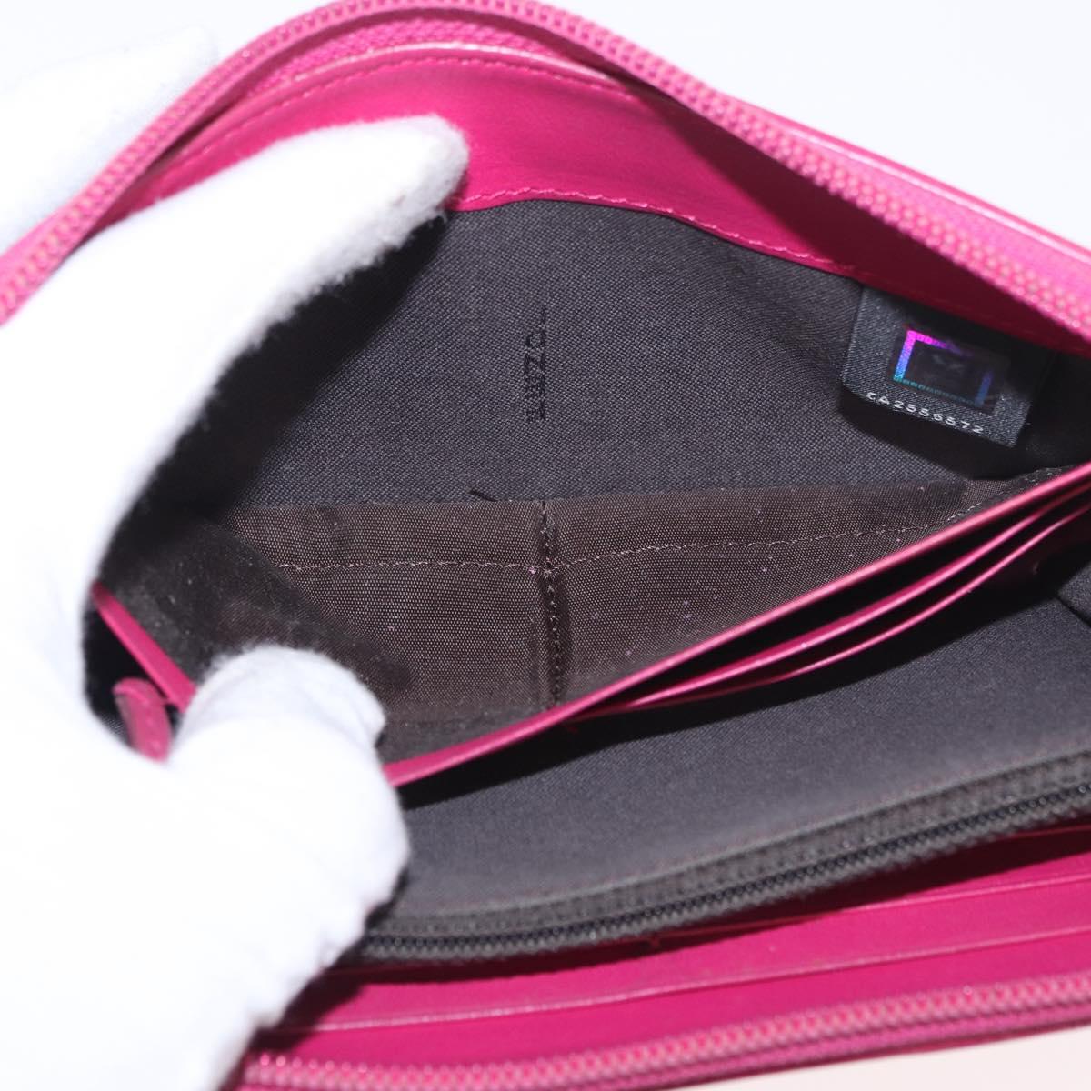 FENDI Zucca Canvas Long Wallet PVC Black Brown Auth 184235A
