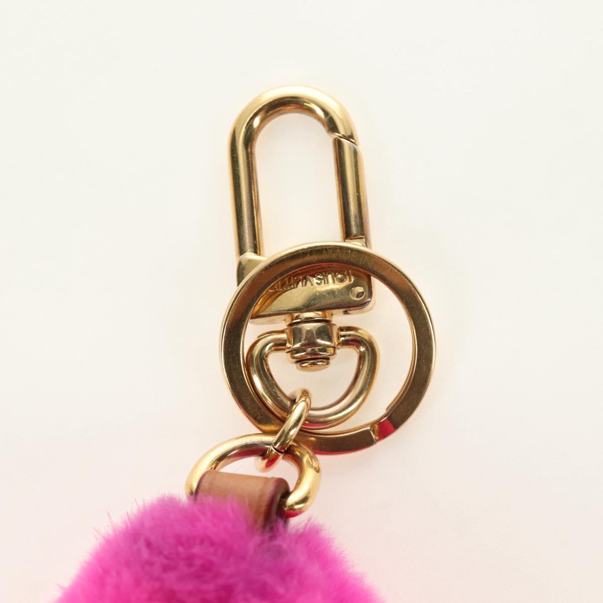 LOUIS VUITTON Vivienne Vison Bag Charm Fur Beige Pink M00870 LV Auth 184237SM