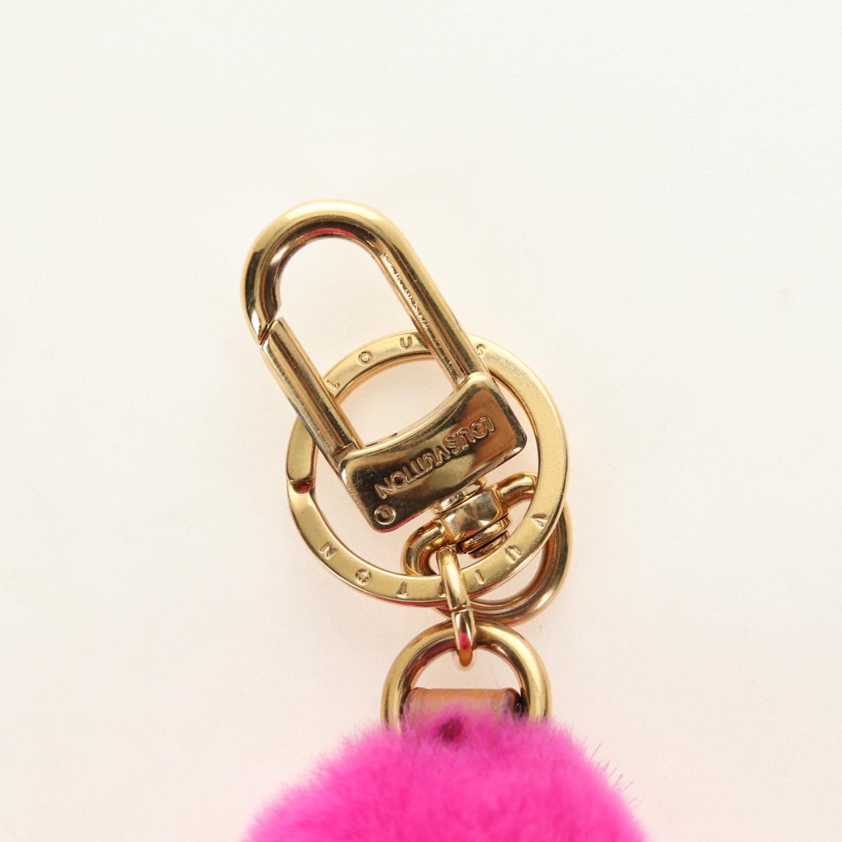 LOUIS VUITTON Vivienne Vison Bag Charm Fur Beige Pink M00870 LV Auth 184237SM
