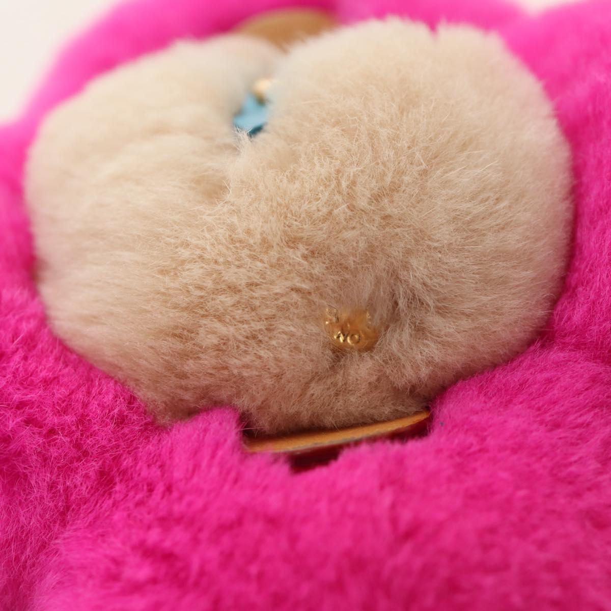 LOUIS VUITTON Vivienne Vison Bag Charm Fur Beige Pink M00870 LV Auth 184237SM