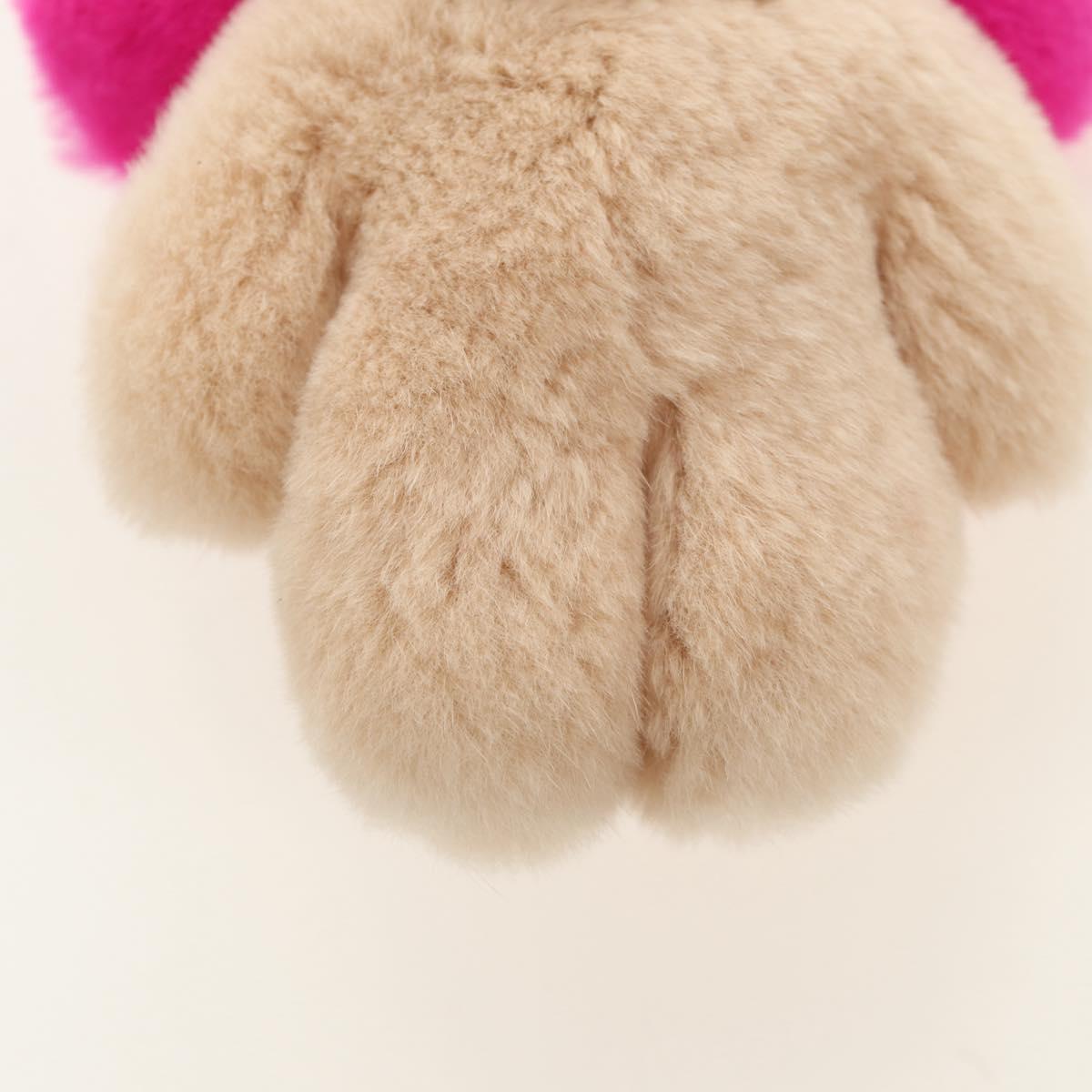 LOUIS VUITTON Vivienne Vison Bag Charm Fur Beige Pink M00870 LV Auth 184237SM