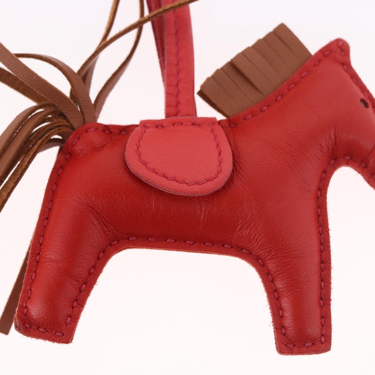HERMES Rodeo PM Charm Leather Red Auth 184238M