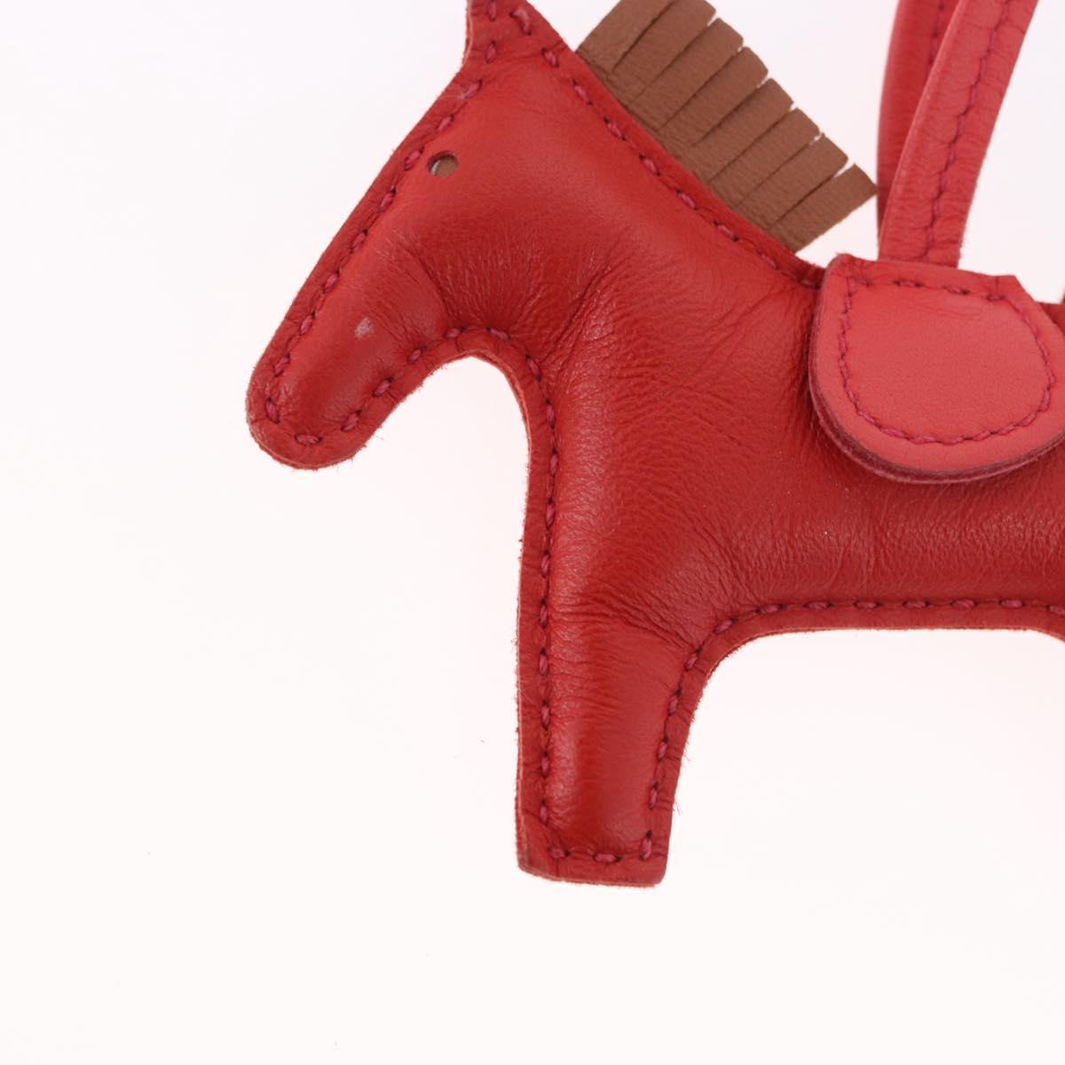 HERMES Rodeo PM Charm Leather Red Auth 184238M