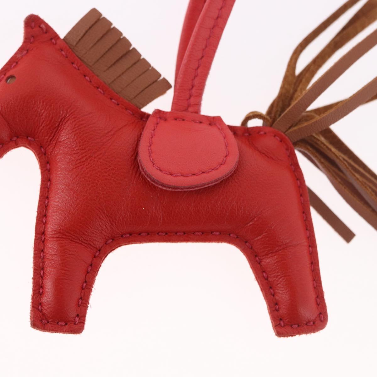 HERMES Rodeo PM Charm Leather Red Auth 184238M