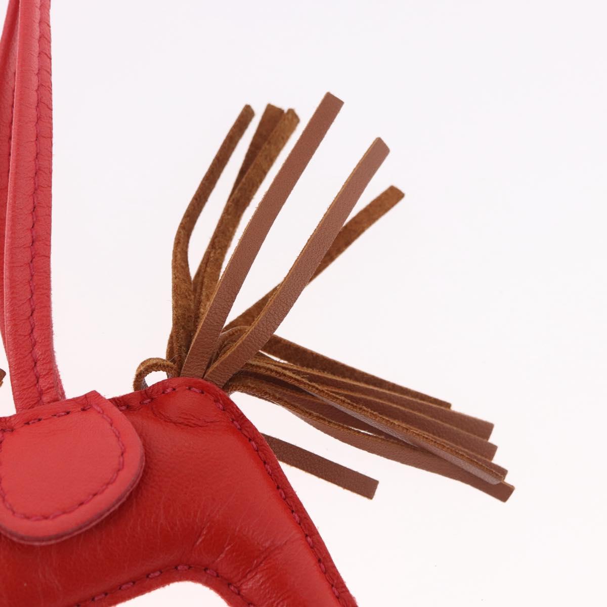 HERMES Rodeo PM Charm Leather Red Auth 184238M