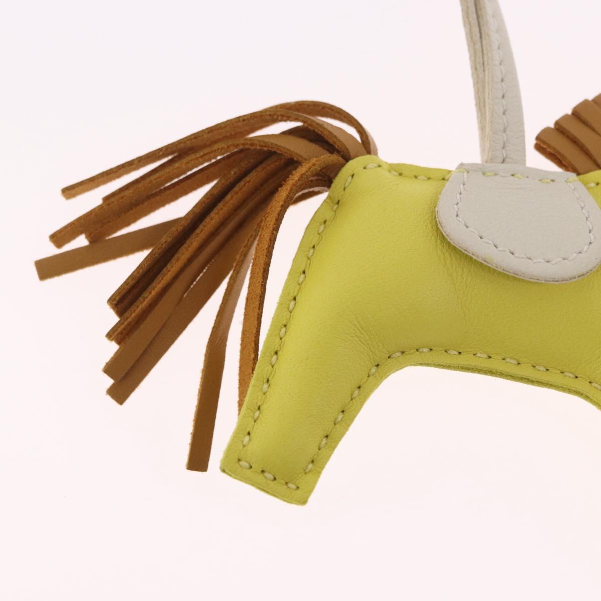 HERMES Rodeo PM Charm Leather Yellow Auth 184239M