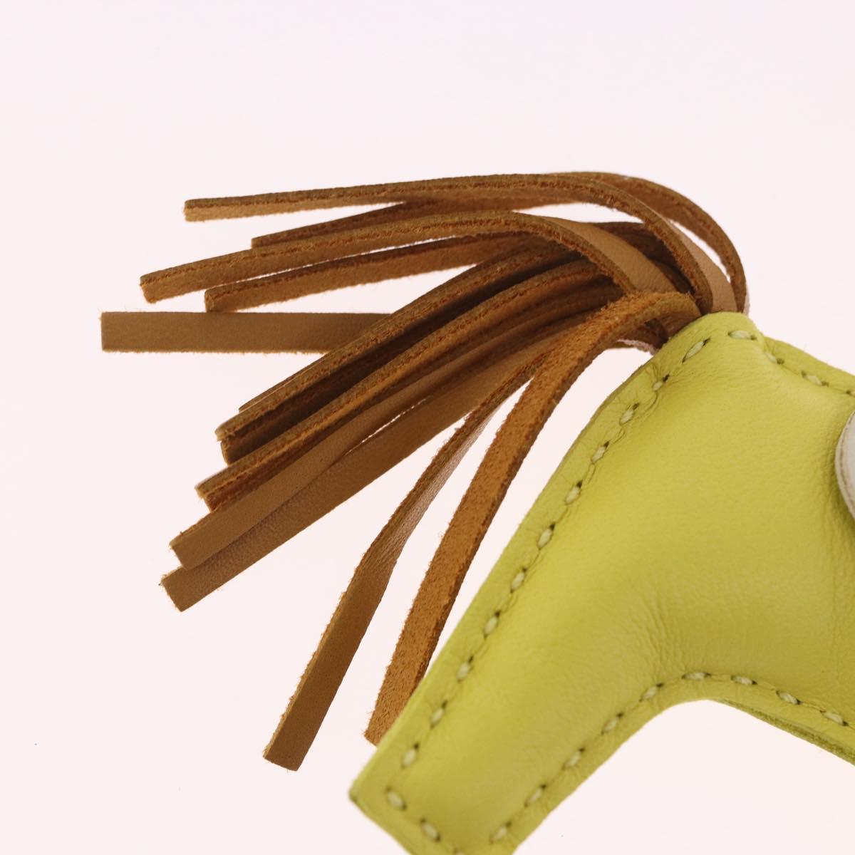 HERMES Rodeo PM Charm Leather Yellow Auth 184239M