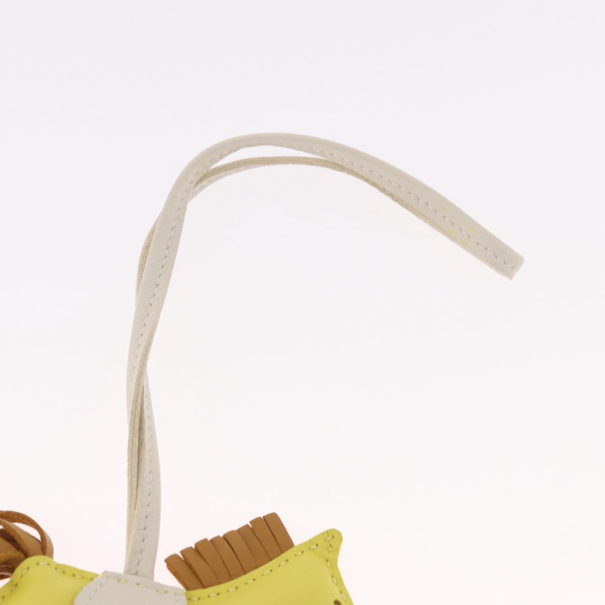 HERMES Rodeo PM Charm Leather Yellow Auth 184239M