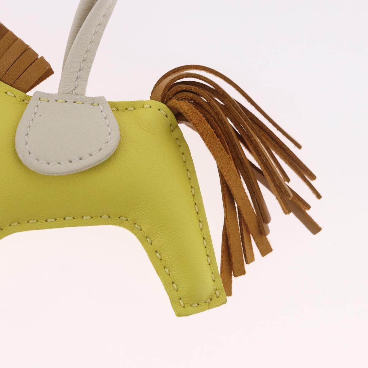 HERMES Rodeo PM Charm Leather Yellow Auth 184239M