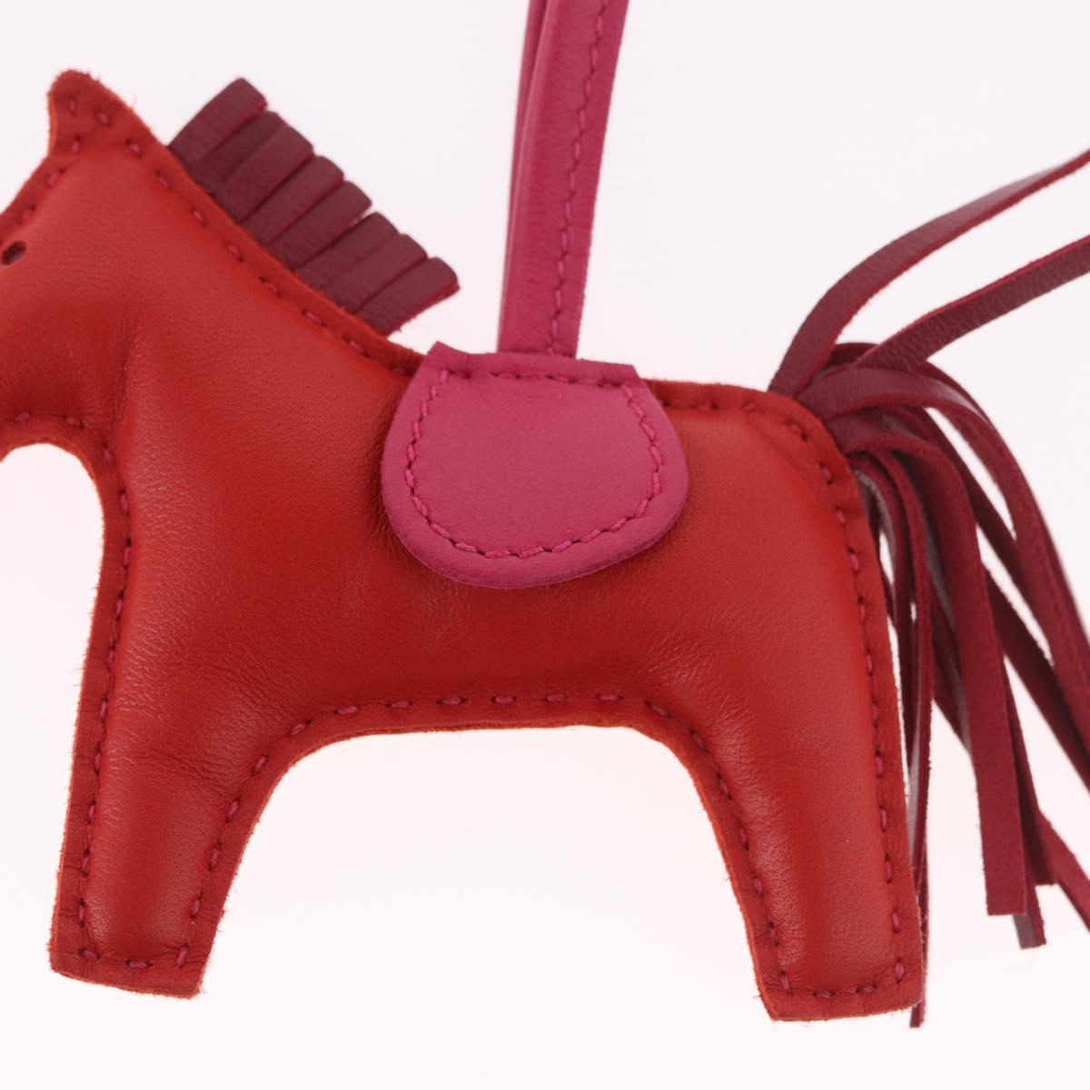HERMES Rodeo PM Charm Leather Red Auth 184240M
