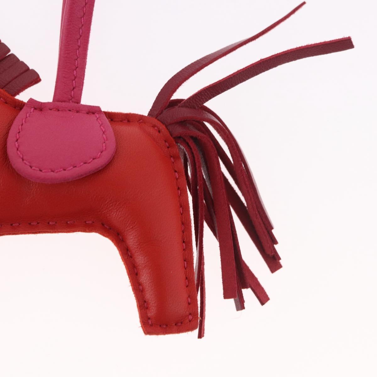 HERMES Rodeo PM Charm Leather Red Auth 184240M