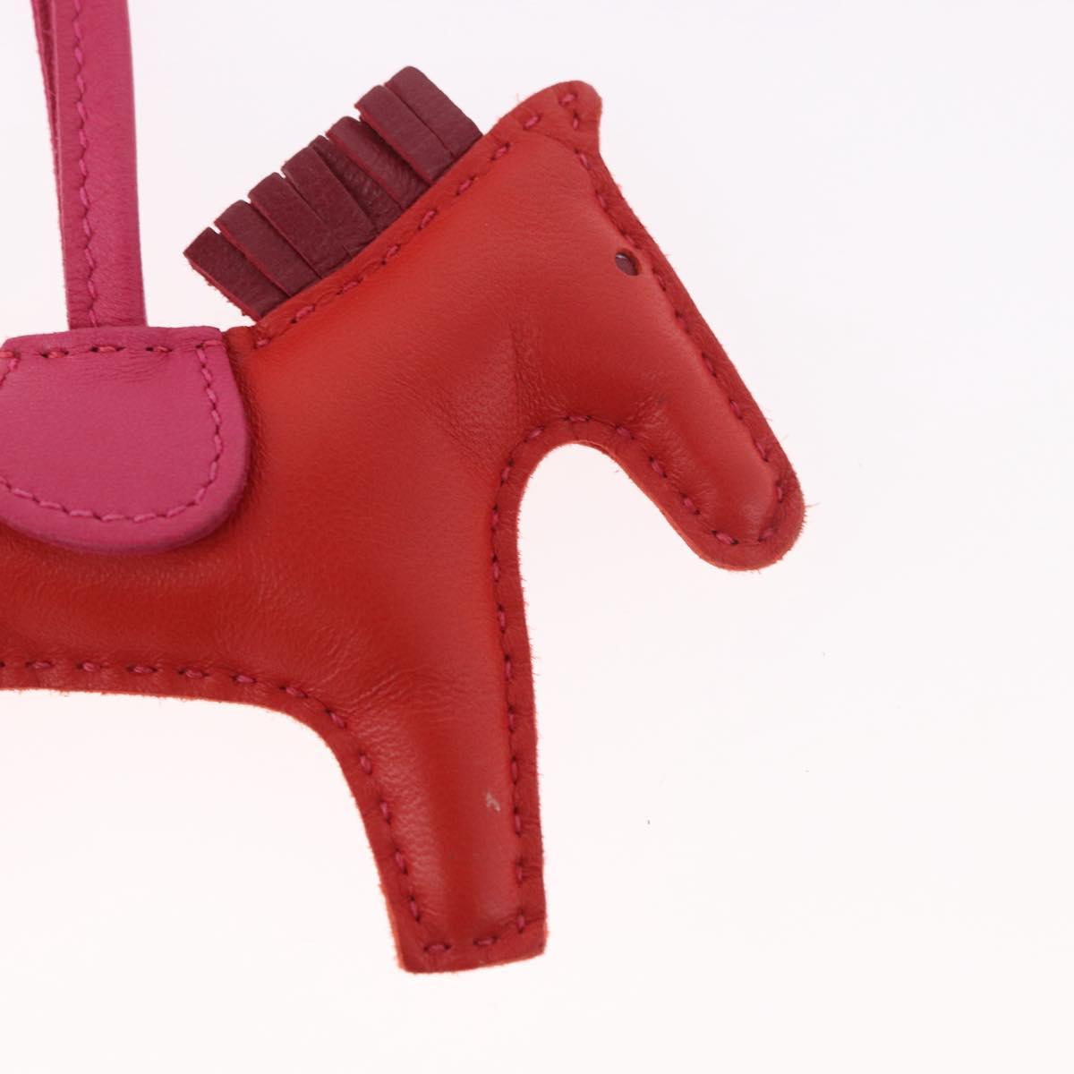 HERMES Rodeo PM Charm Leather Red Auth 184240M