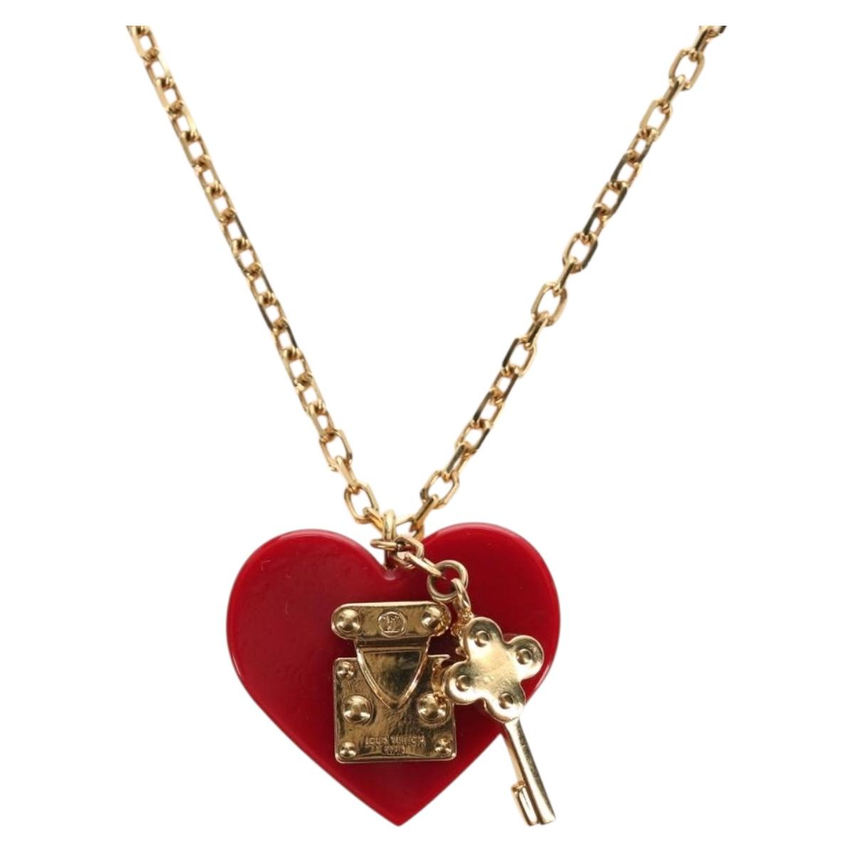 LOUIS VUITTON Pandantif Rock Me Necklace metal Red M66516 LV Auth 184249M