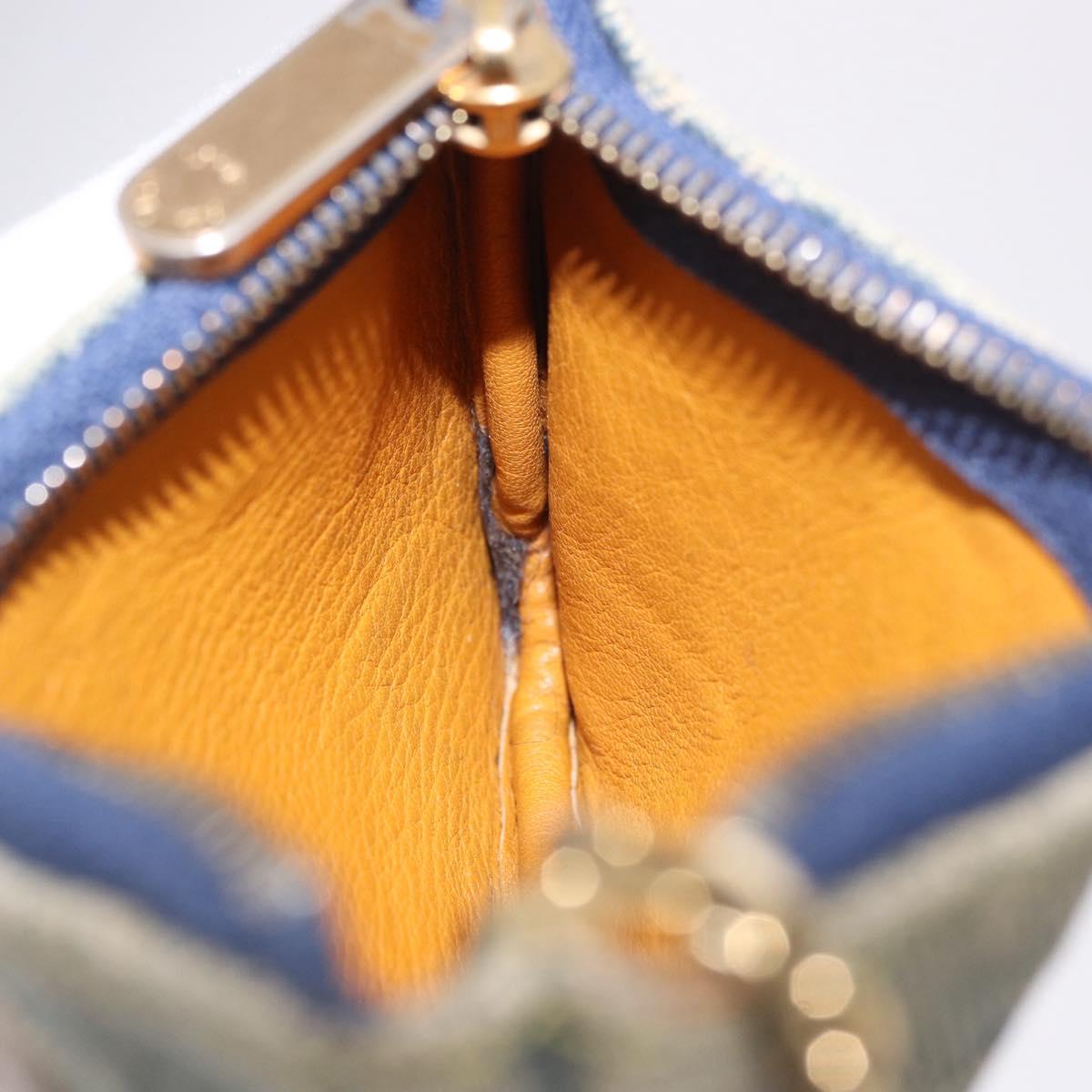 LOUIS VUITTON Monogram Denim Pochette Cles Coin Purse Blue M95343 Auth 184254A