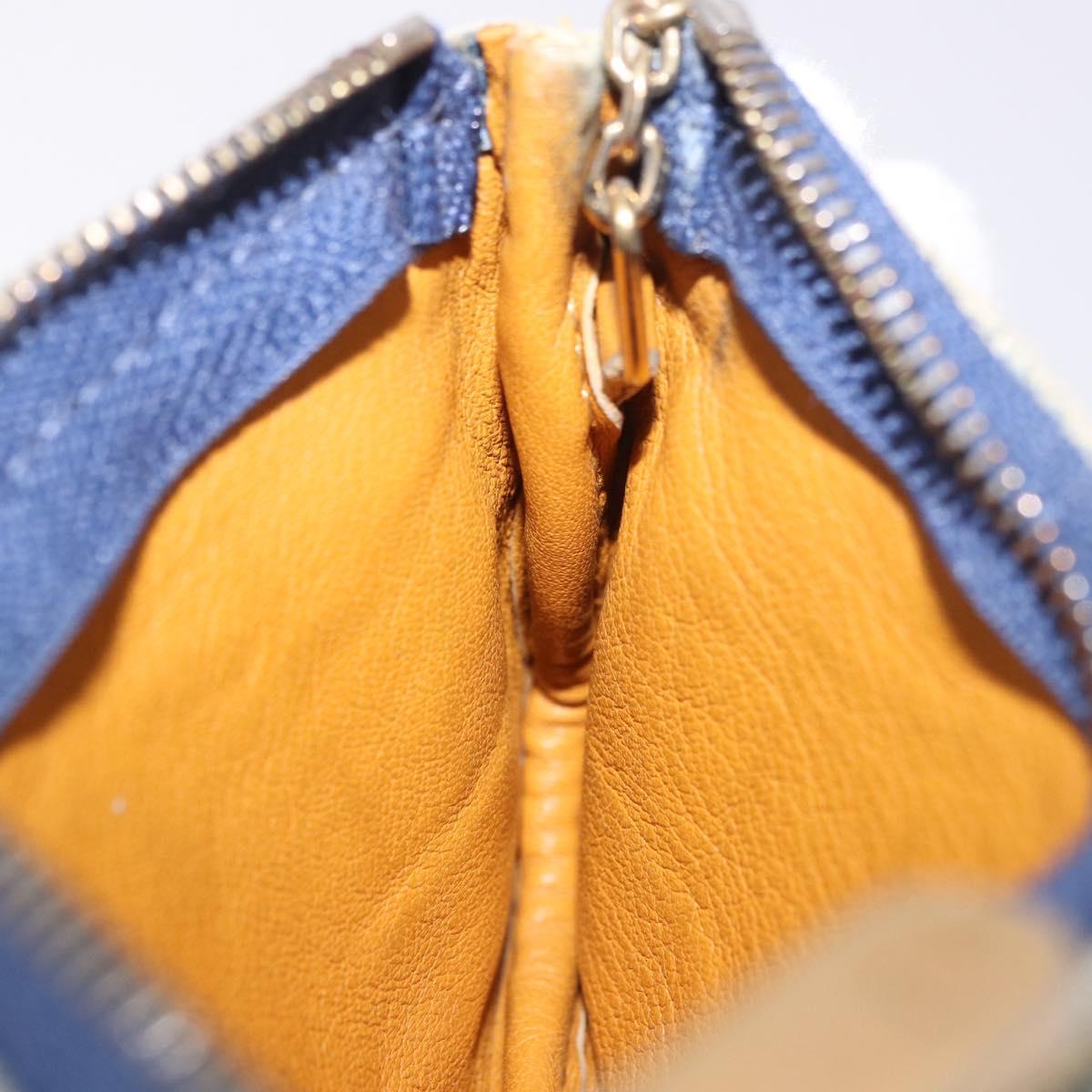 LOUIS VUITTON Monogram Denim Pochette Cles Coin Purse Blue M95343 Auth 184254A