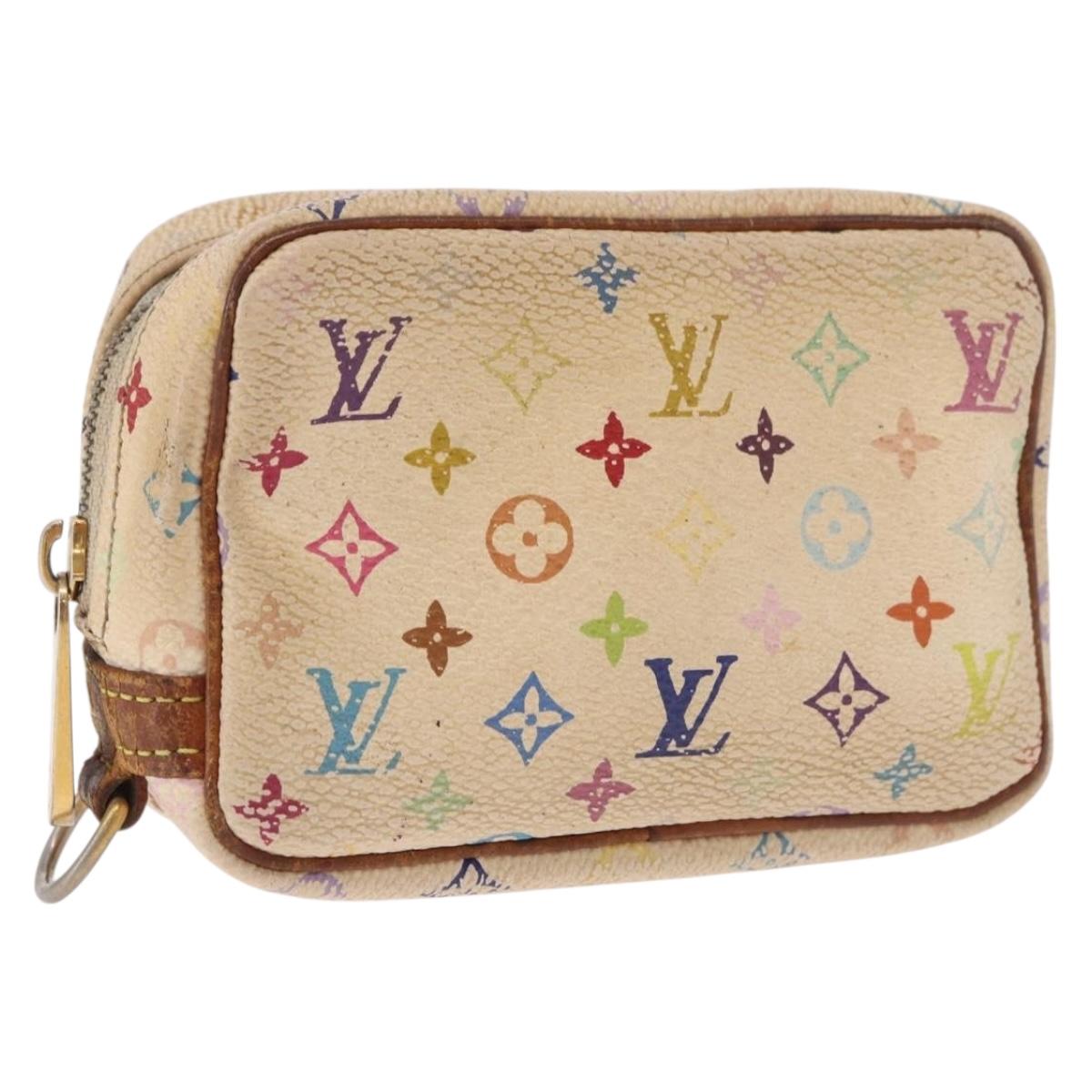LOUIS VUITTON Monogram Multicolor Trousse Wapity Pouch White M58034 Auth 184255