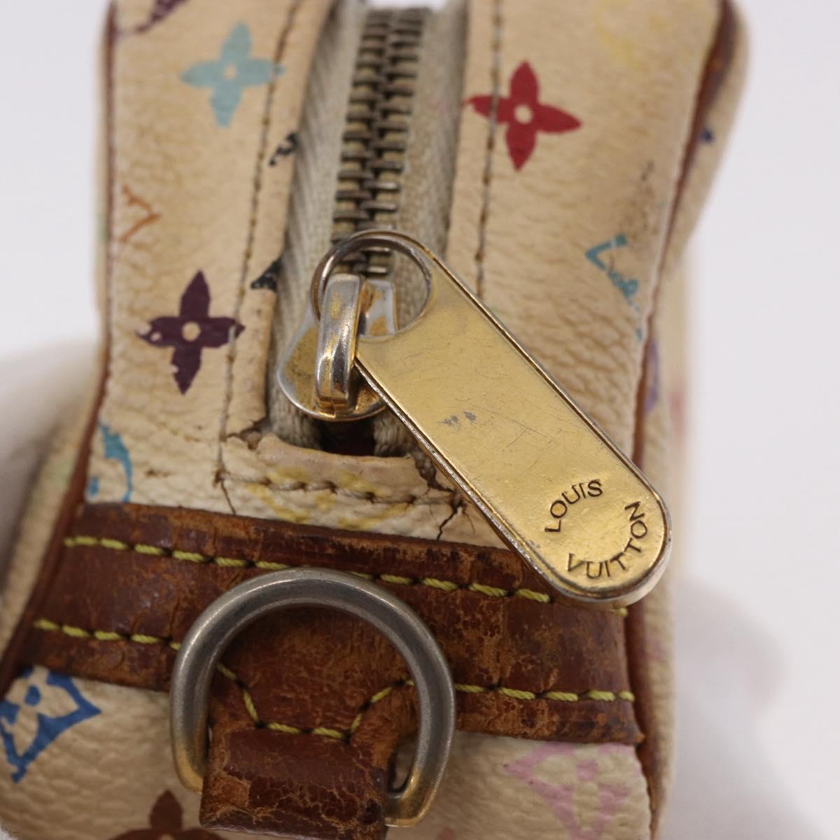LOUIS VUITTON Monogram Multicolor Trousse Wapity Pouch White M58034 Auth 184255
