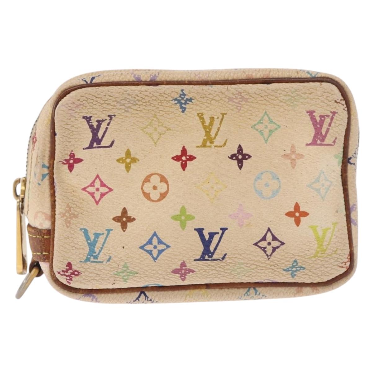 LOUIS VUITTON Monogram Multicolor Trousse Wapity Pouch White M58034 Auth 184255