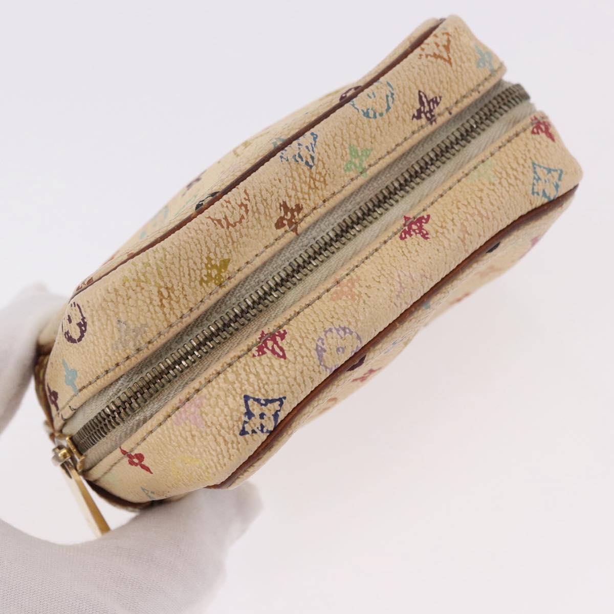 LOUIS VUITTON Monogram Multicolor Trousse Wapity Pouch White M58034 Auth 184255
