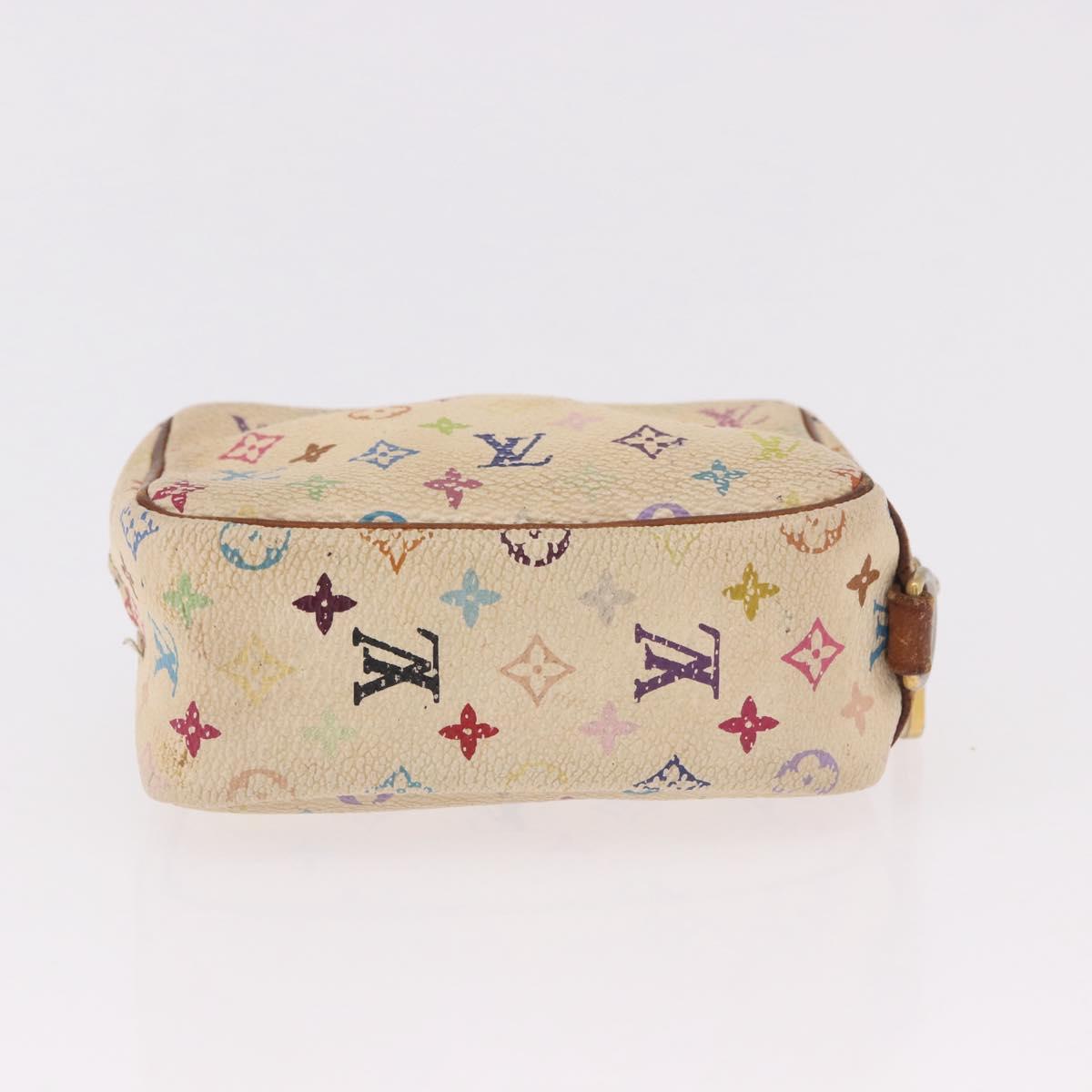 LOUIS VUITTON Monogram Multicolor Trousse Wapity Pouch White M58034 Auth 184255