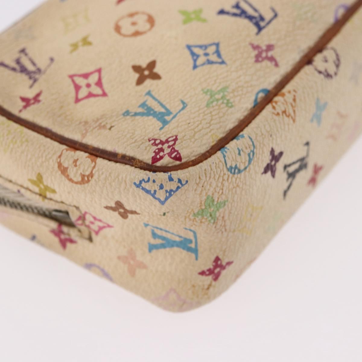 LOUIS VUITTON Monogram Multicolor Trousse Wapity Pouch White M58034 Auth 184255