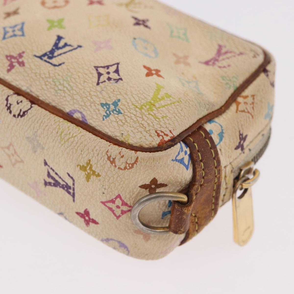 LOUIS VUITTON Monogram Multicolor Trousse Wapity Pouch White M58034 Auth 184255