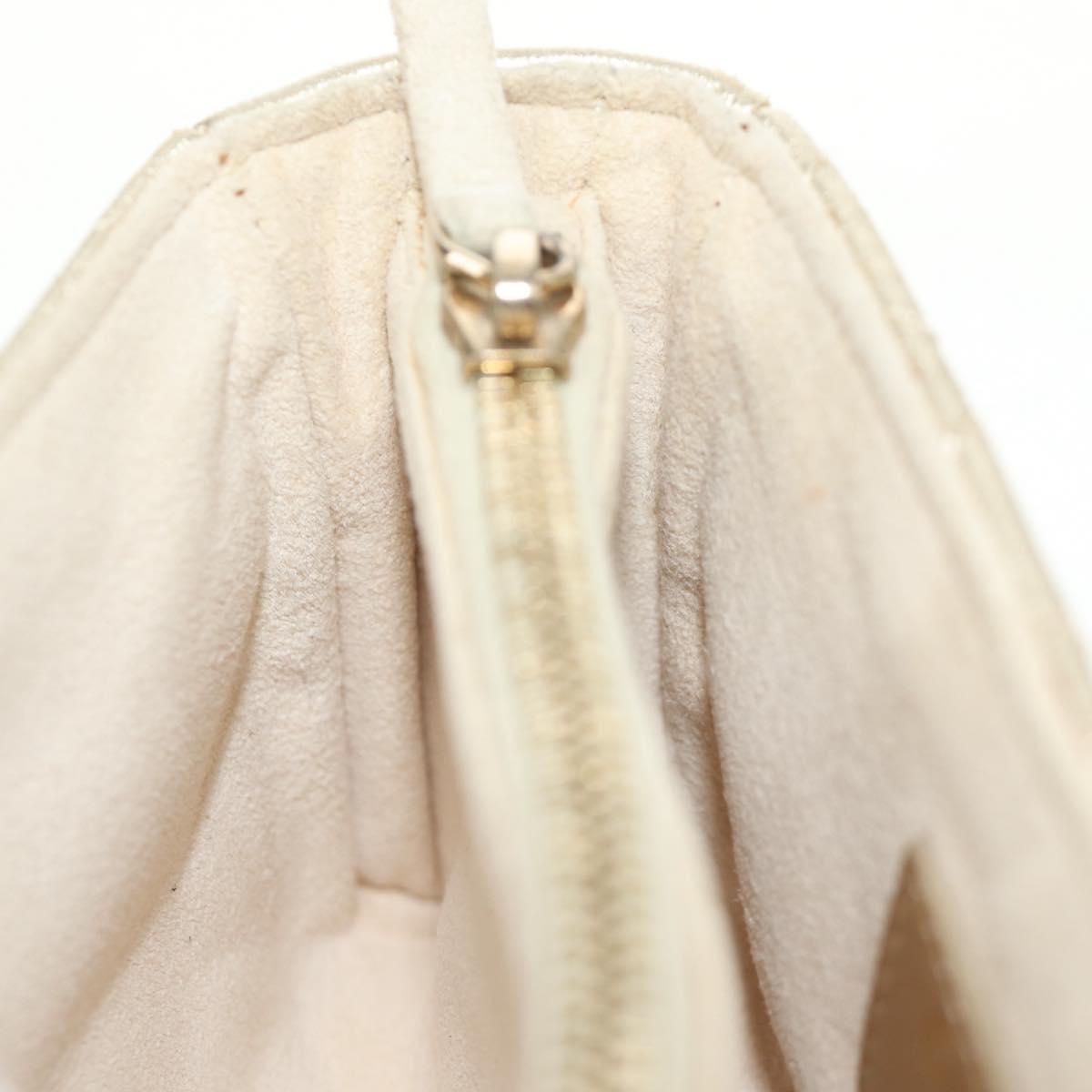 CHANEL Matelasse Pouch Lamb Skin Gold CC Auth 184257M
