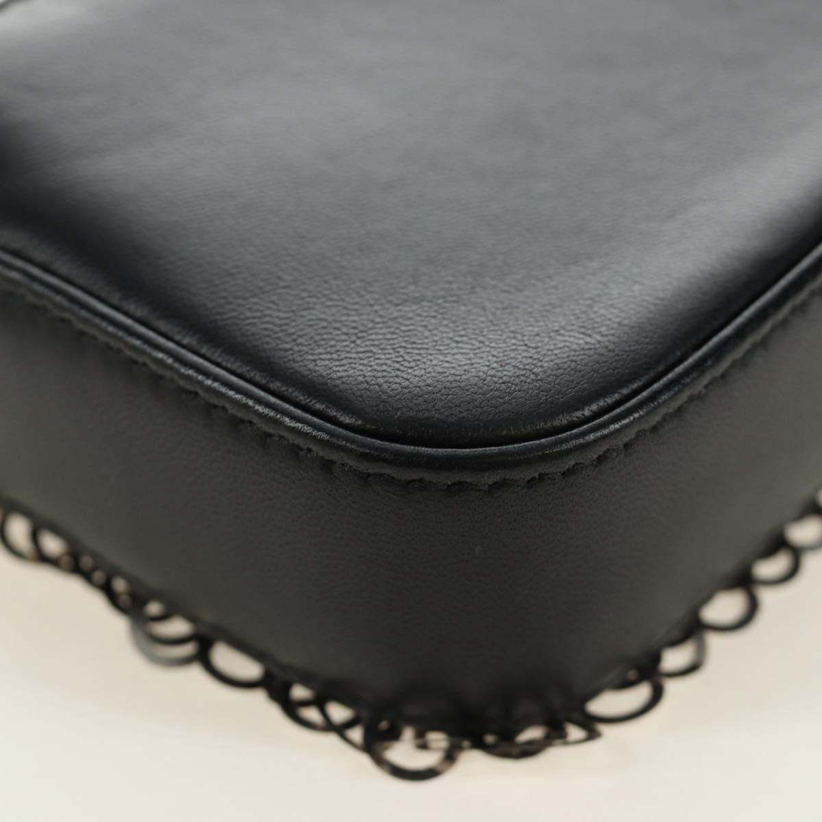 CHANEL Chain Shoulder Bag Sequin Black Silver CC Auth 184258SM