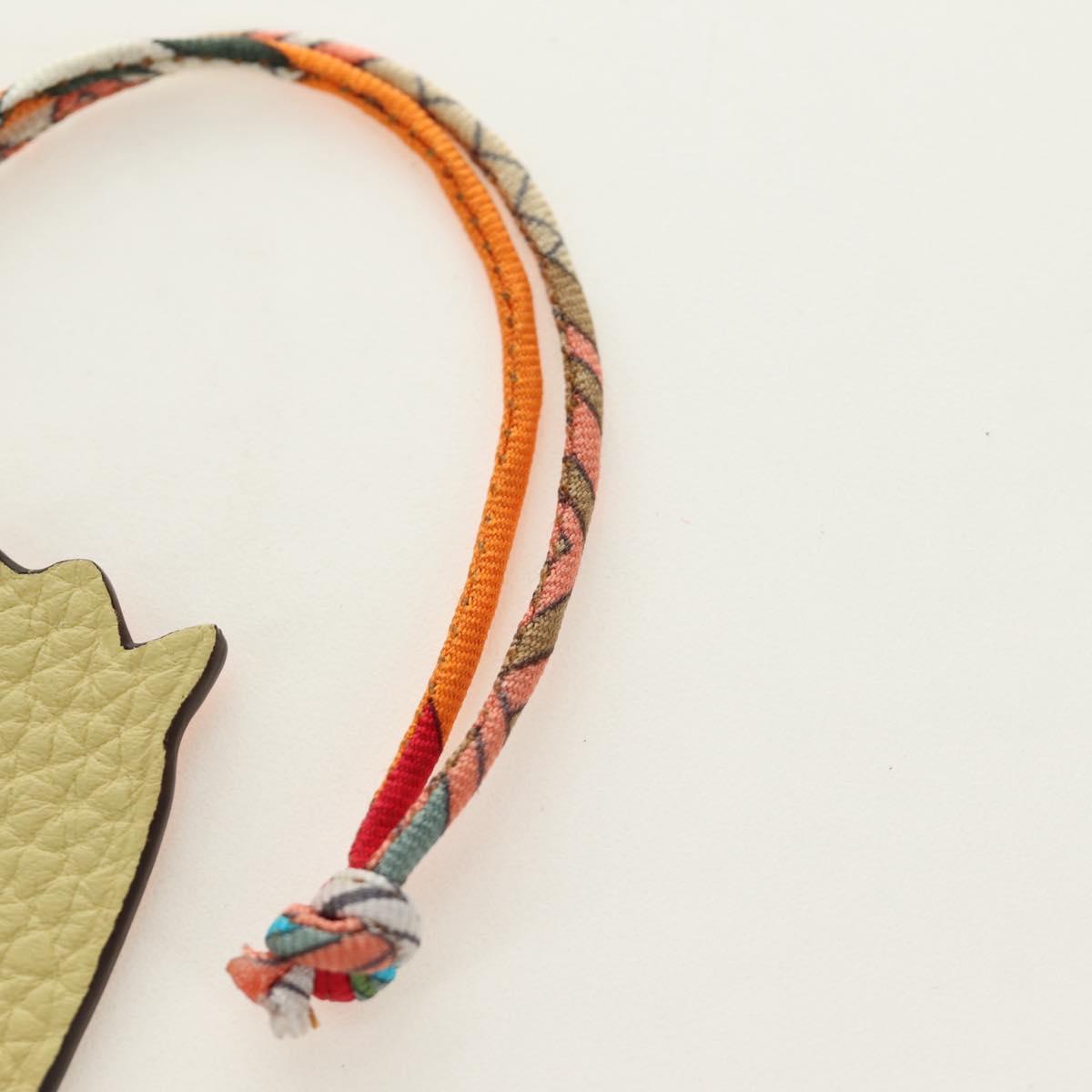 HERMES Petit H Charm Horse Bag Charm Leather Orange Auth 184264M