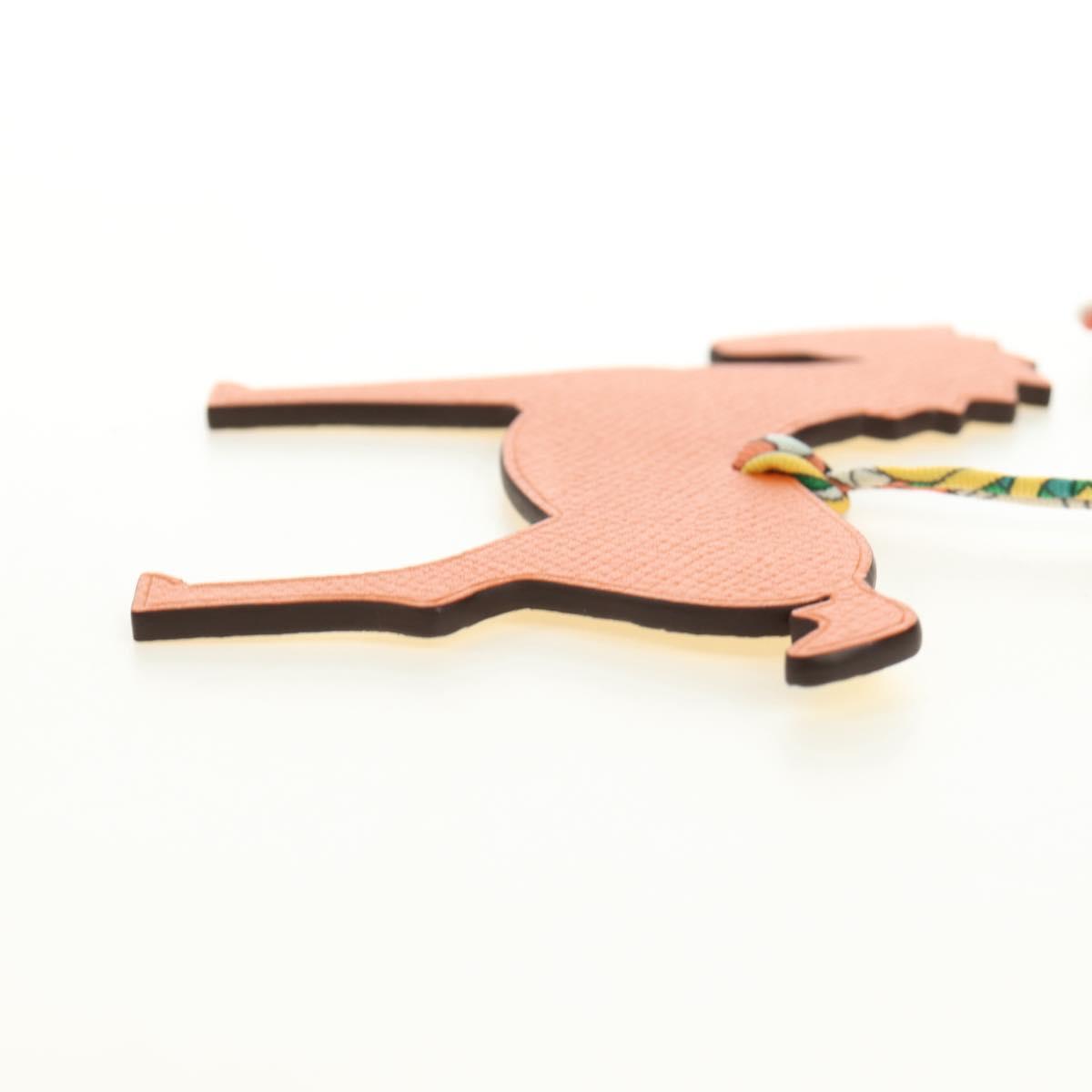 HERMES Petit H Charm Horse Bag Charm Leather Orange Auth 184264M