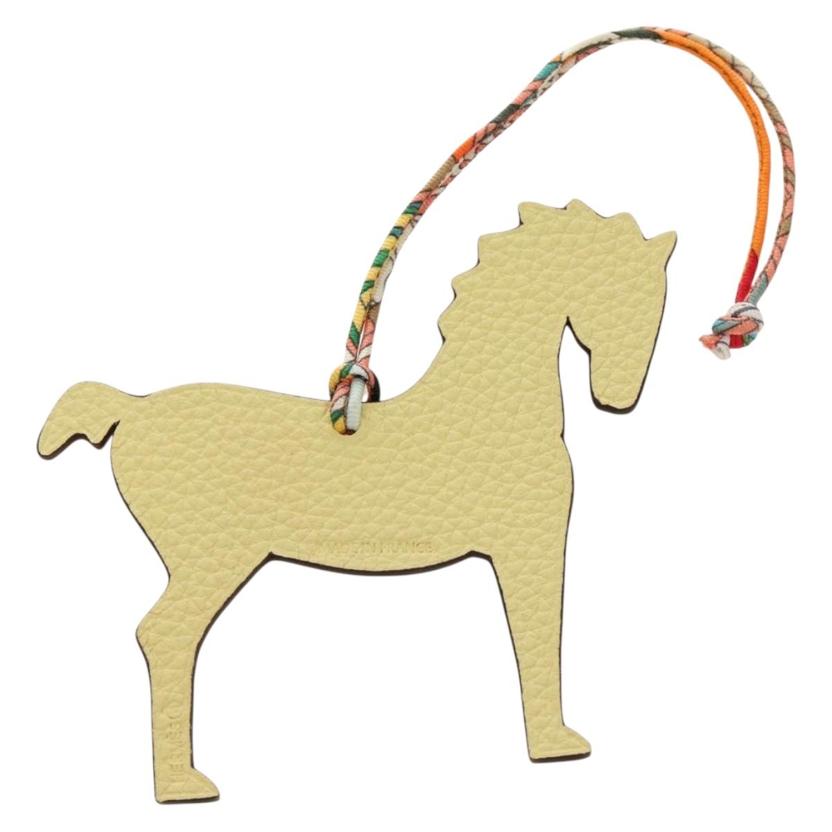 HERMES Petit H Charm Horse Bag Charm Leather Orange Auth 184264M
