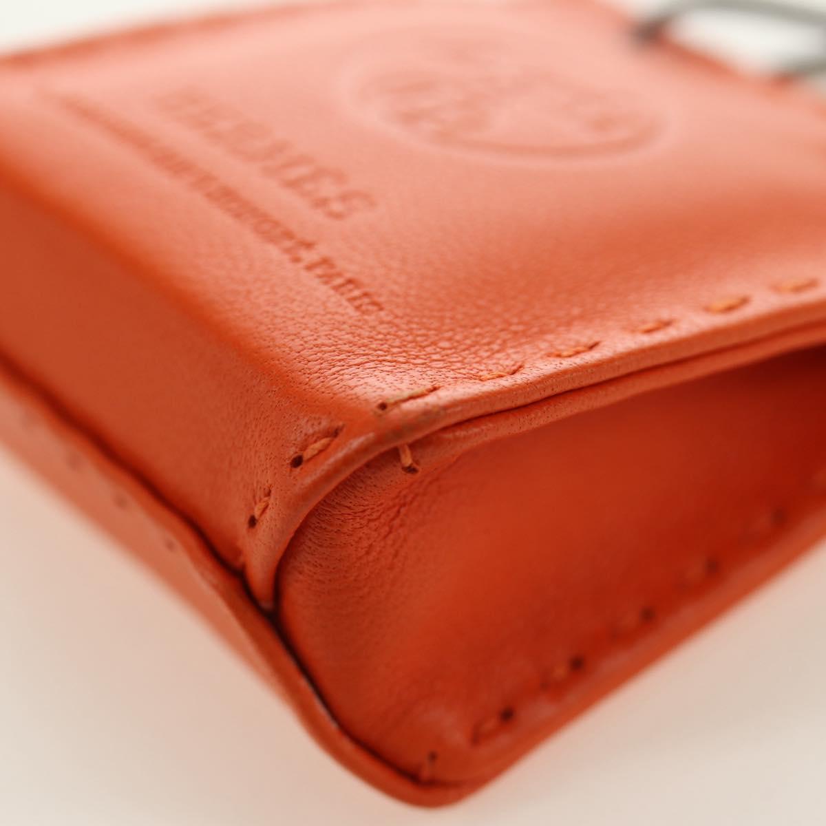 HERMES Sac Orange Charm Bag Leather Orange Auth 184265M