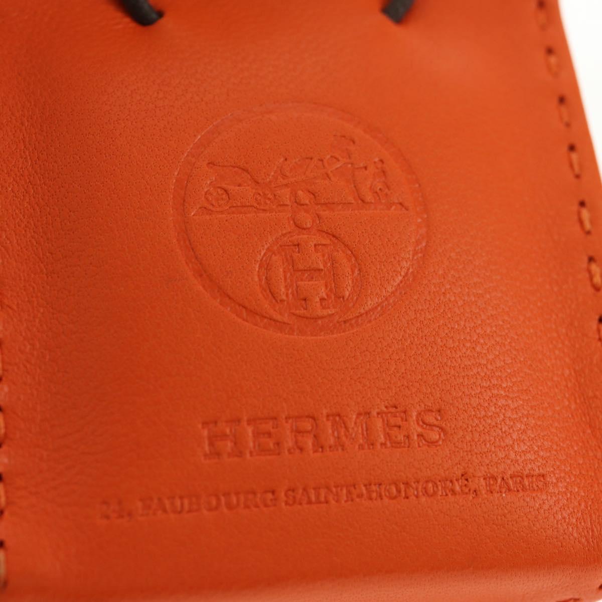 HERMES Sac Orange Charm Bag Leather Orange Auth 184265M