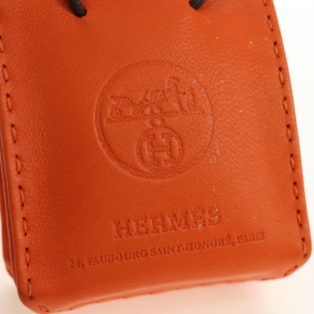 HERMES Sac Orange Charm Bag Leather Orange Auth 184265M