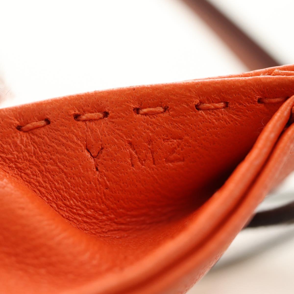 HERMES Sac Orange Charm Bag Leather Orange Auth 184265M