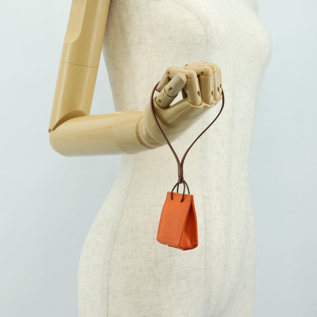 HERMES Sac Orange Charm Bag Leather Orange Auth 184265M