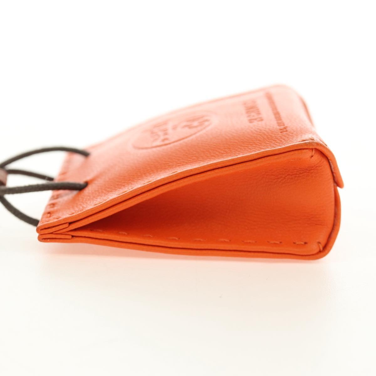 HERMES Sac Orange Charm Bag Leather Orange Auth 184265M