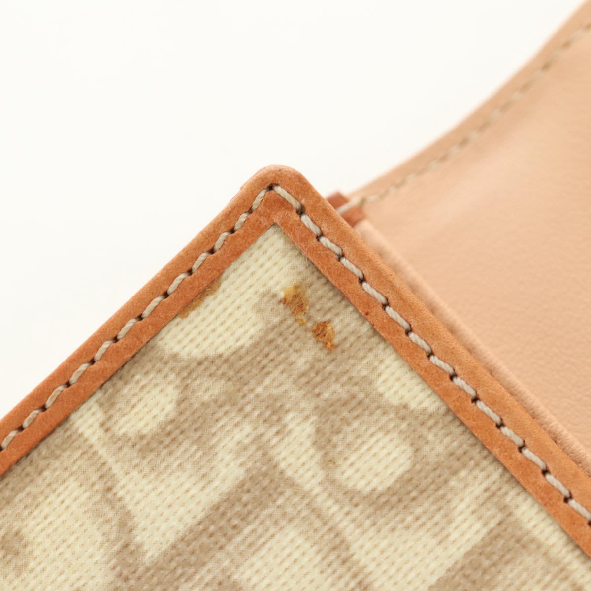 Christian Dior Trotter Canvas Romantic Coin Purse PVC Beige Silver Auth 184275SM