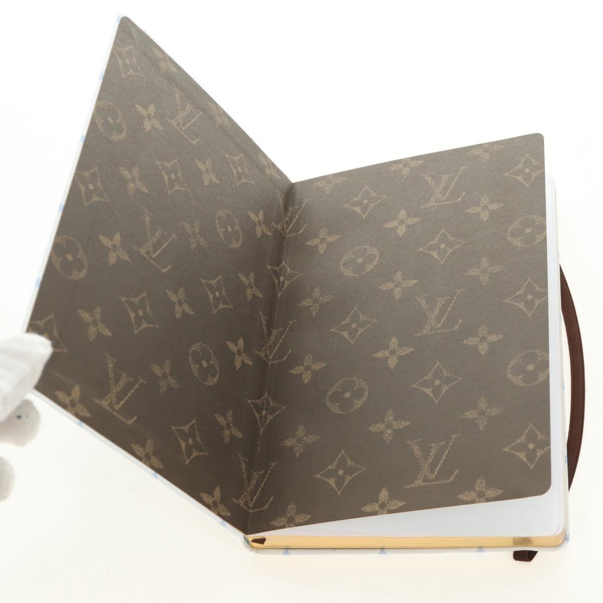 LOUIS VUITTON Monogram Notebook MM Jane Note Light Blue GI1119 Auth 184277M