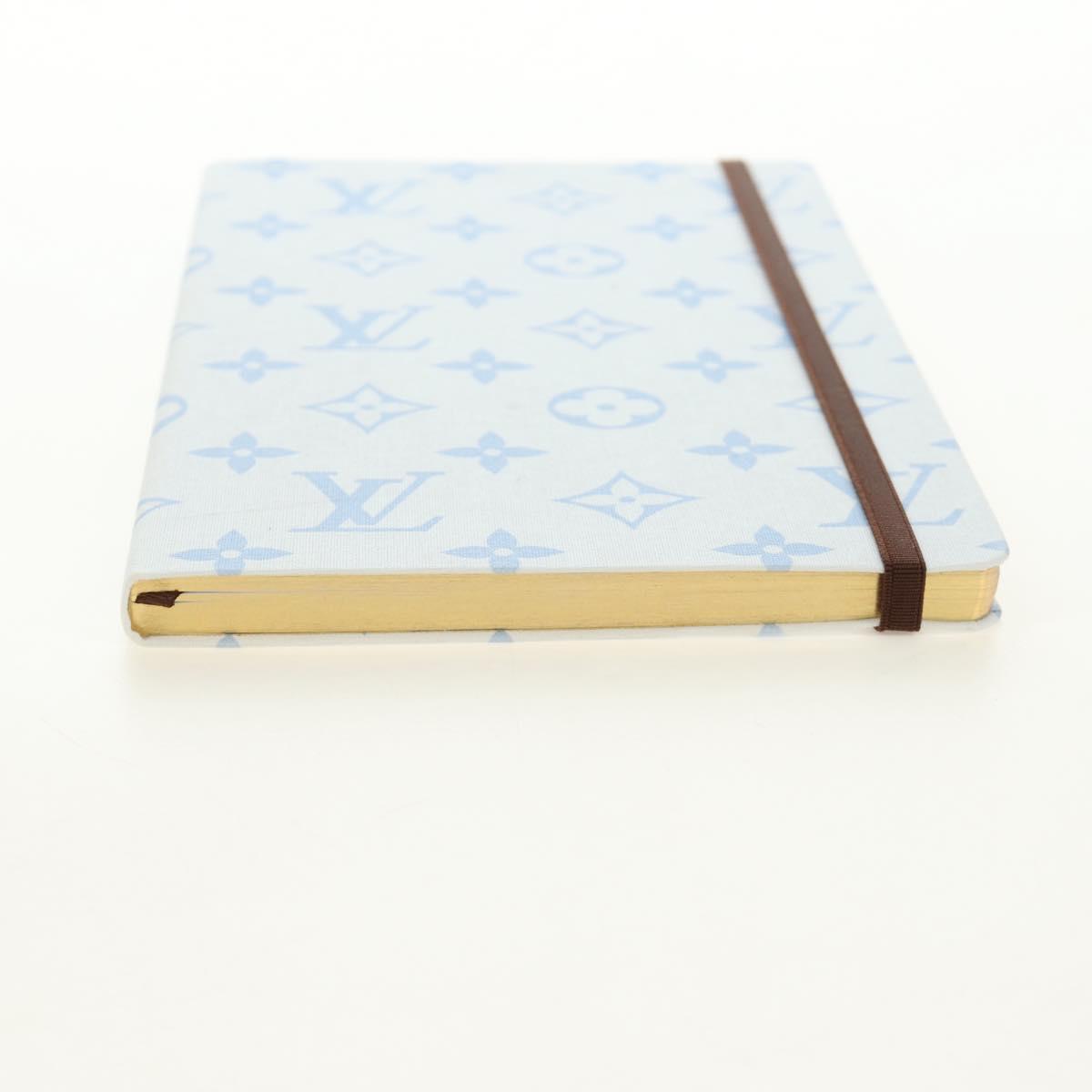 LOUIS VUITTON Monogram Notebook MM Jane Note Light Blue GI1119 Auth 184277M