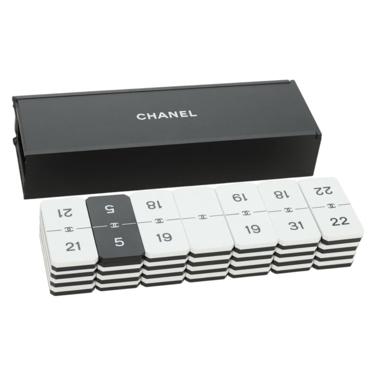 CHANEL Domino plastic Black CC Auth 184280M