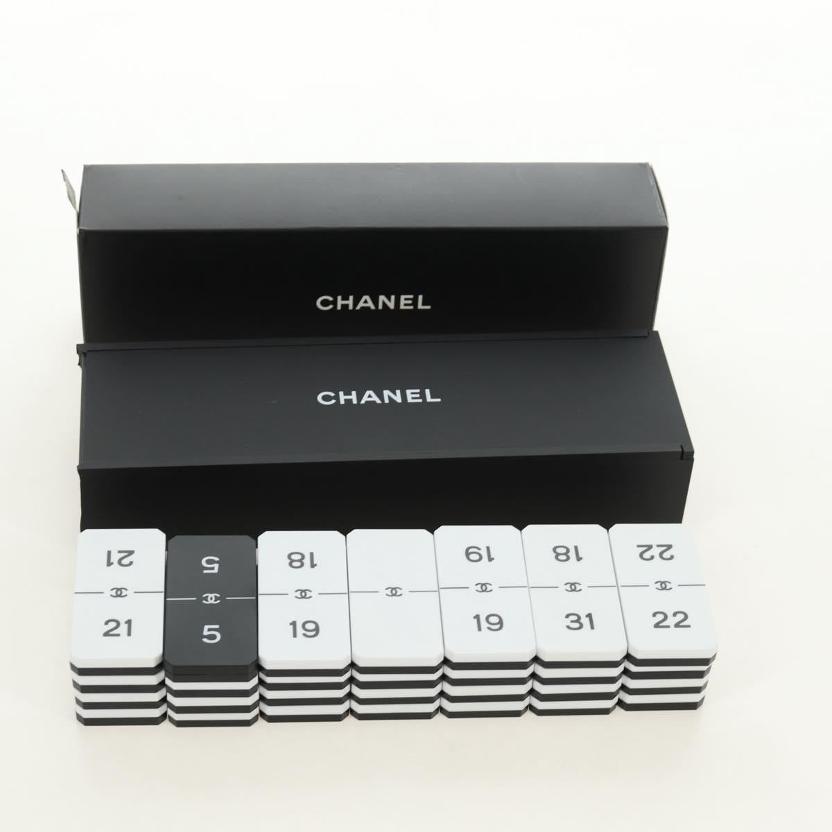 CHANEL Domino plastic Black CC Auth 184280M