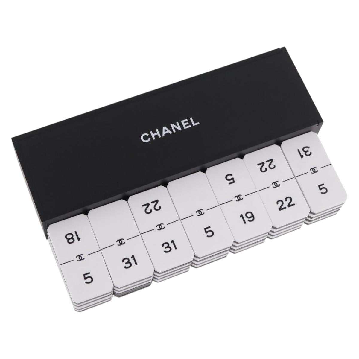 CHANEL Domino plastic Black CC Auth 184280M