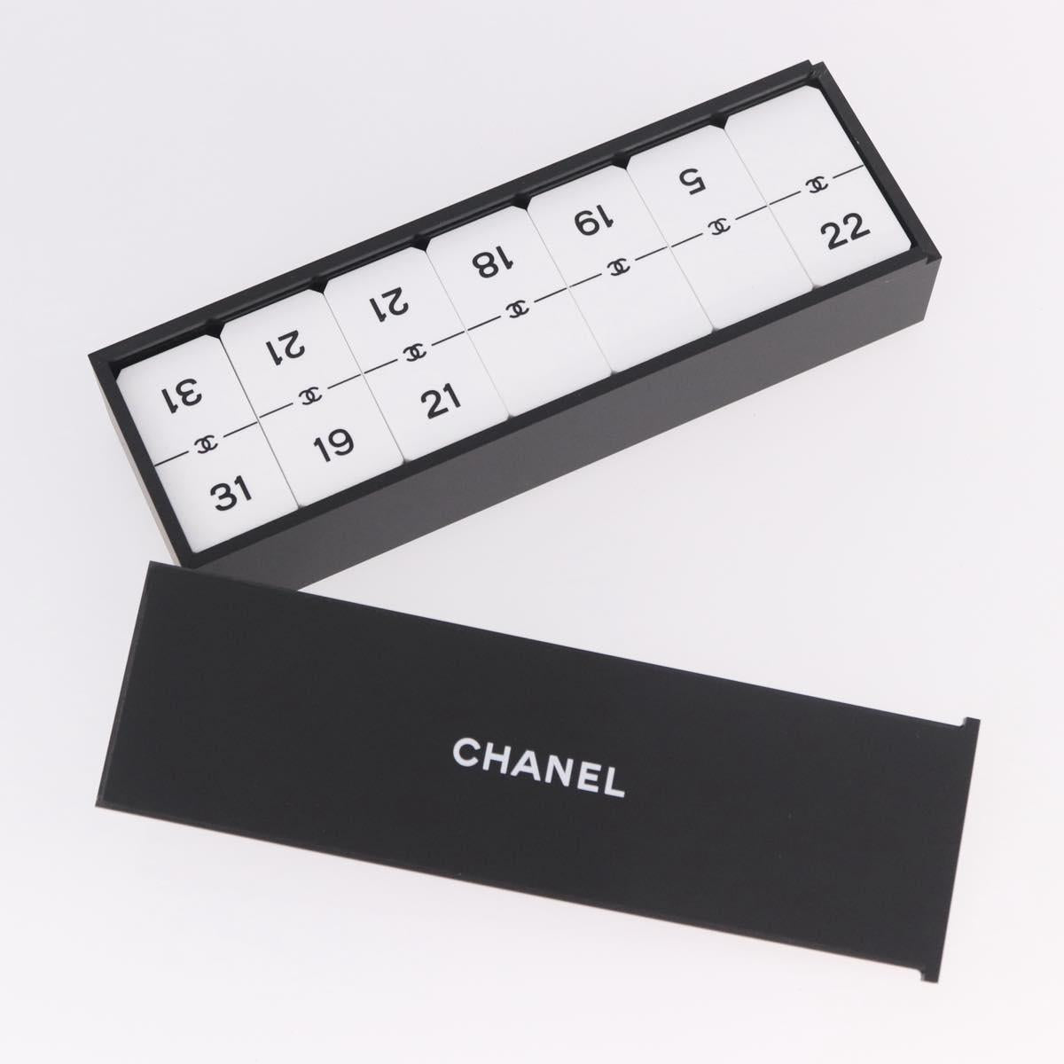 CHANEL Domino plastic Black CC Auth 184280M