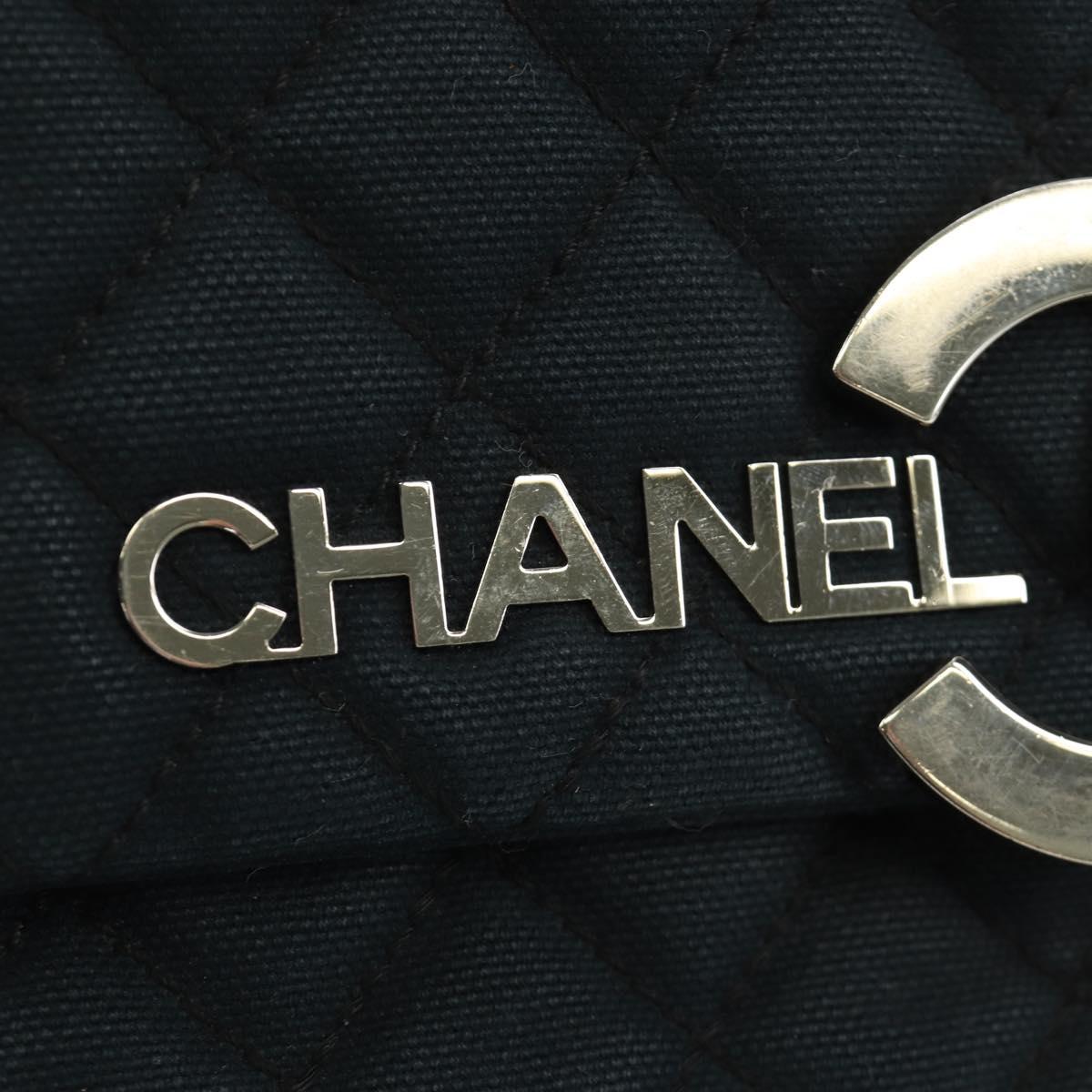 CHANEL Chain Cruise line Matelasse 23 Bag Canvas Navy Silver CC Auth 184283SAM