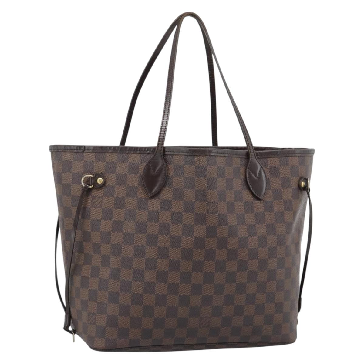 LOUIS VUITTON Damier Ebene Neverfull MM Tote Bag N51105 LV Auth 184292A