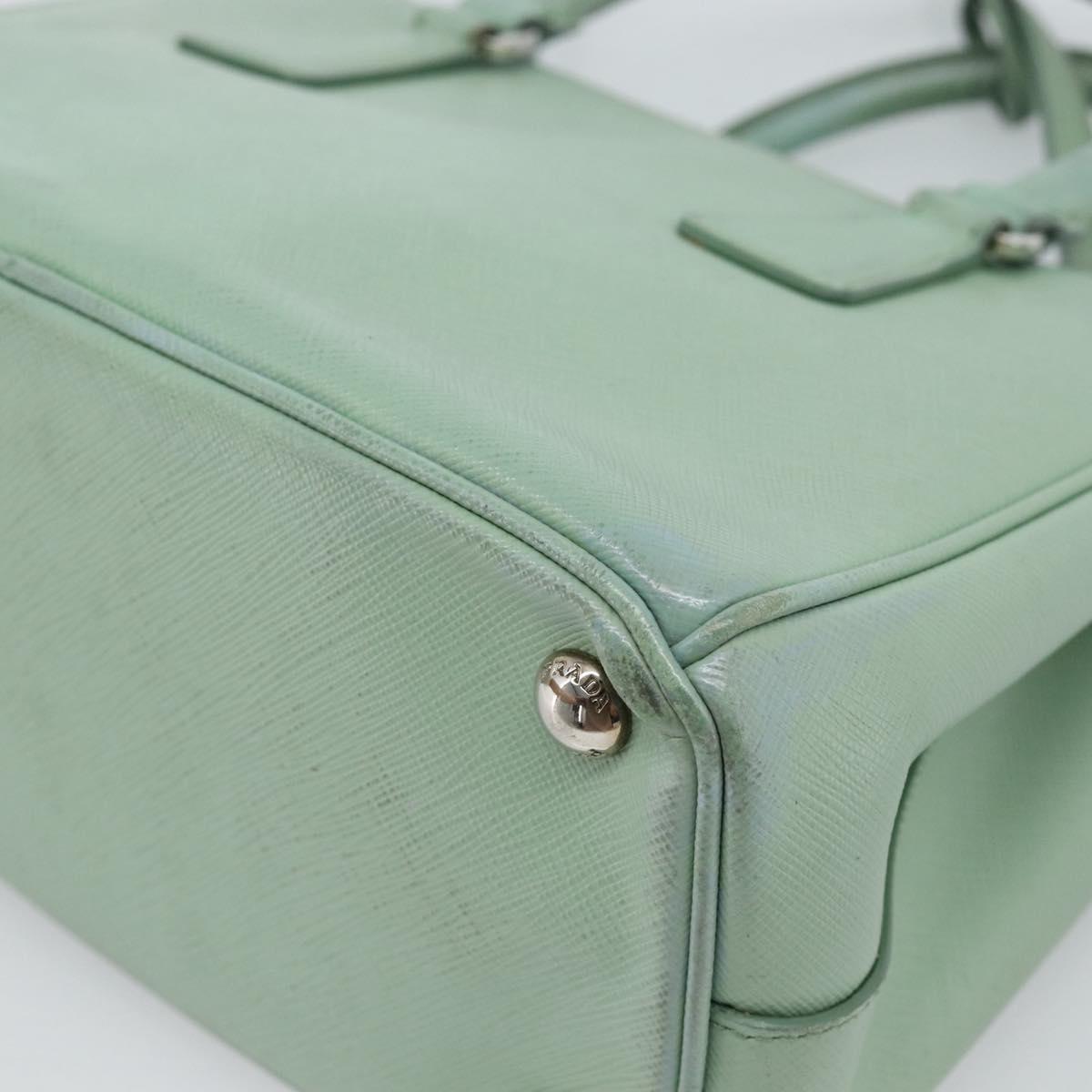 PRADA Galleria Hand Bag Safiano leather 2way LIme Green Silver Auth 184301A