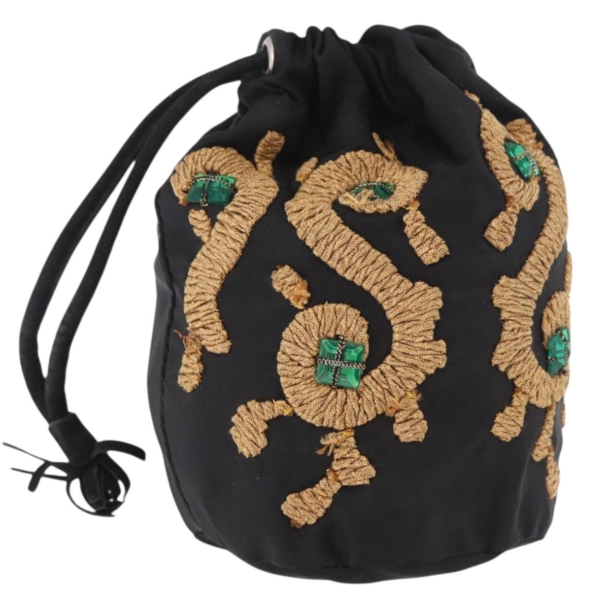PRADA Purse Pouch Nylon Black Auth 184311